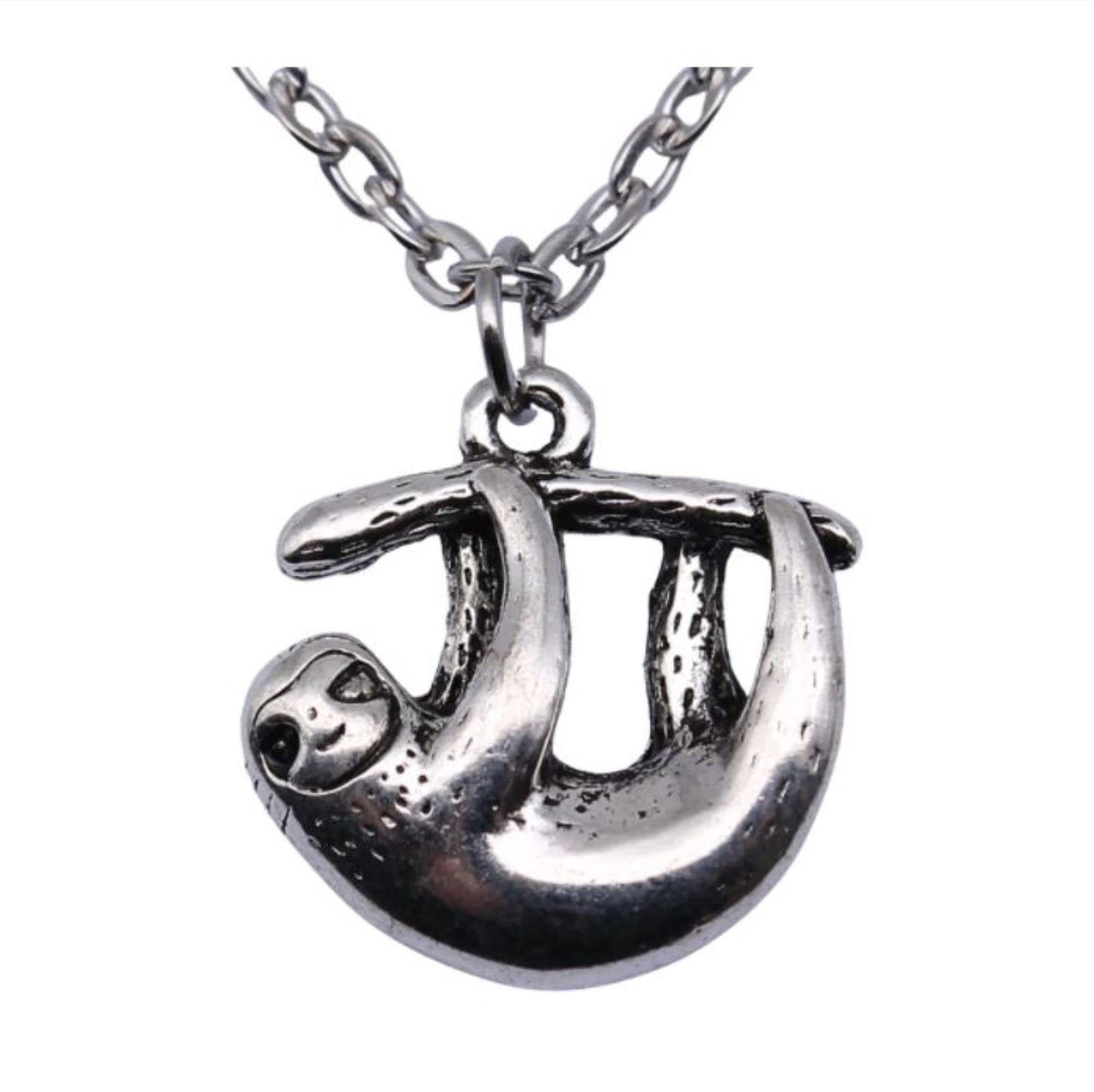 CrownOfRibbons Sloth Necklace for Women, Jewellery Gift For Her