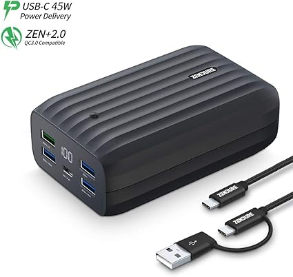 Zendure X6 Usb C Hub Portable Charger 20000mah 45w Pd Qc 30 Power Bank With Led Display 5 Usb Ports External Battery Pack For Macbook Iphone
