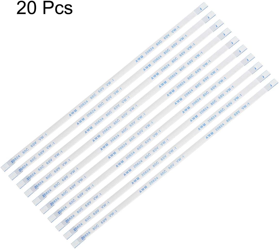 sourcing map Flexible Flat Cable, 6 Pins 0.5mm Pitch 150mm FPC FFC Flexible Ribbon Cable for LCD TV DVD Player Laptop 20Pcs (A Type) - Image 3