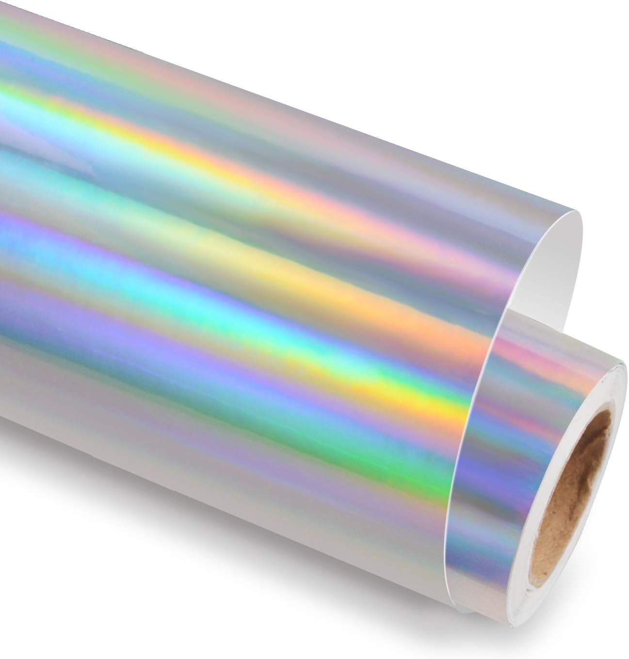 Holographic Glossy Rainbow Silver Adhesive Craft Vinyl 12 Inch X 6 Feet,Silver Vinyl: Arts, Crafts & Sewing