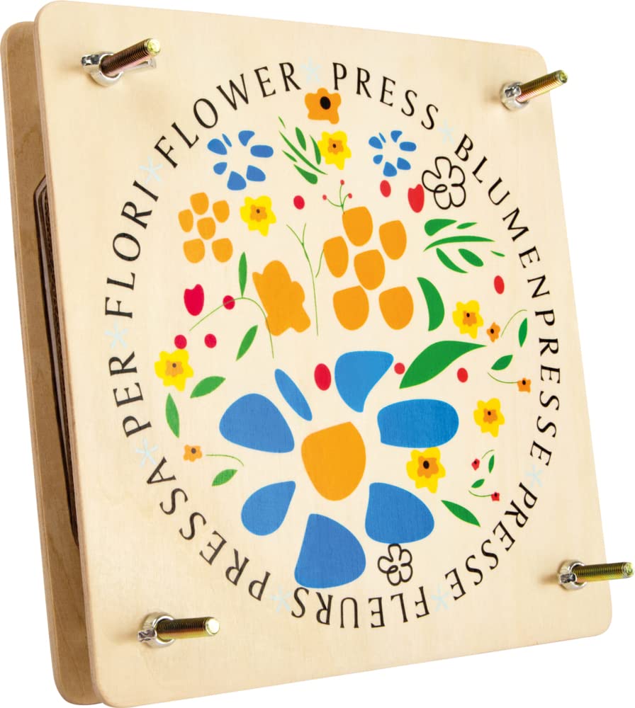 small foot wooden flower press, easy-to-use press for drying leaves and flowers, from 3 years, 8172, Wood