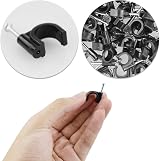LAMXD Round Black Cable Clips 9mm for Ethernet Electrical Wires 100 Pack view 3