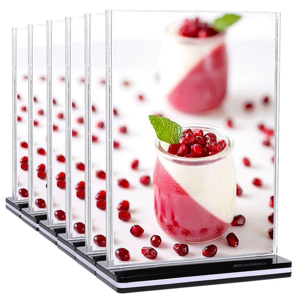 DONGLI 6×A5 Sign Holder Acrylic Poster Menu Holders Display Stand Upright Double Sided for Tables Hotel Conference