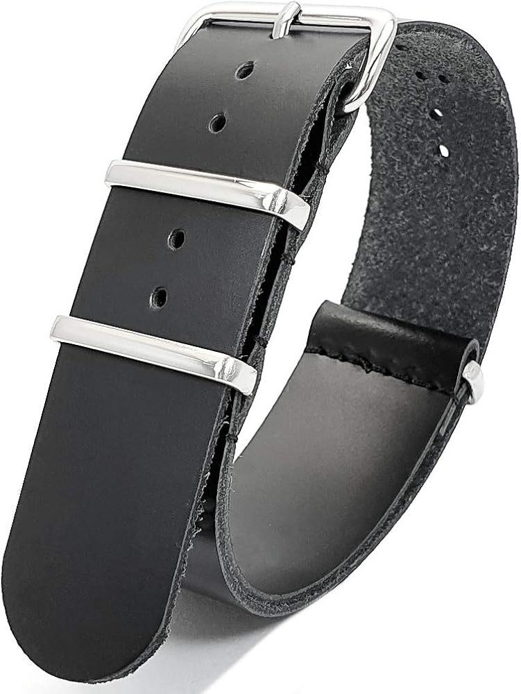NATO G10 Genuine Leather Watch Strap Black 20mm Amazon.co.uk Watches