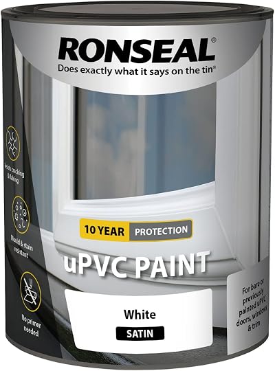 Ronseal uPVC Paint White Satin 750ml - Direct Apply, Rain Ready 1h