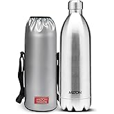 Milton insulated water bottle, Stainless Steel Double Walled Vacuum for 24 Hours Hot and Cold with Cover, Leakproof, BPA Free, Thermosteel Duo DLX 1500 (51 oz) Silver