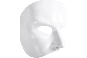 CENFPOLA Mens Mask Masquerade Mask Phantom of The Opera Half Face Mask Vintage Design (White)1