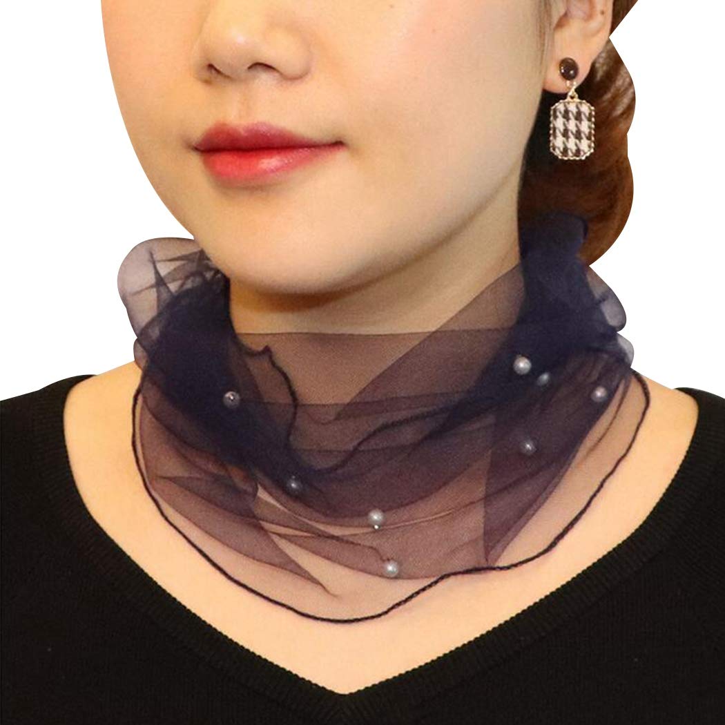 Buy SOWUNO Women Scarf Decorative Thin Mesh Sheer Scarf Ladies Necklace