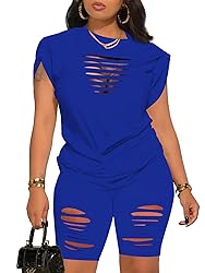 PINSV Women 2 Piece Outfits Summer Sweatsuits Track