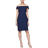 Alex Evenings Women's Slimming Short Ruched Dress with Ruffle (Petite and Regular)