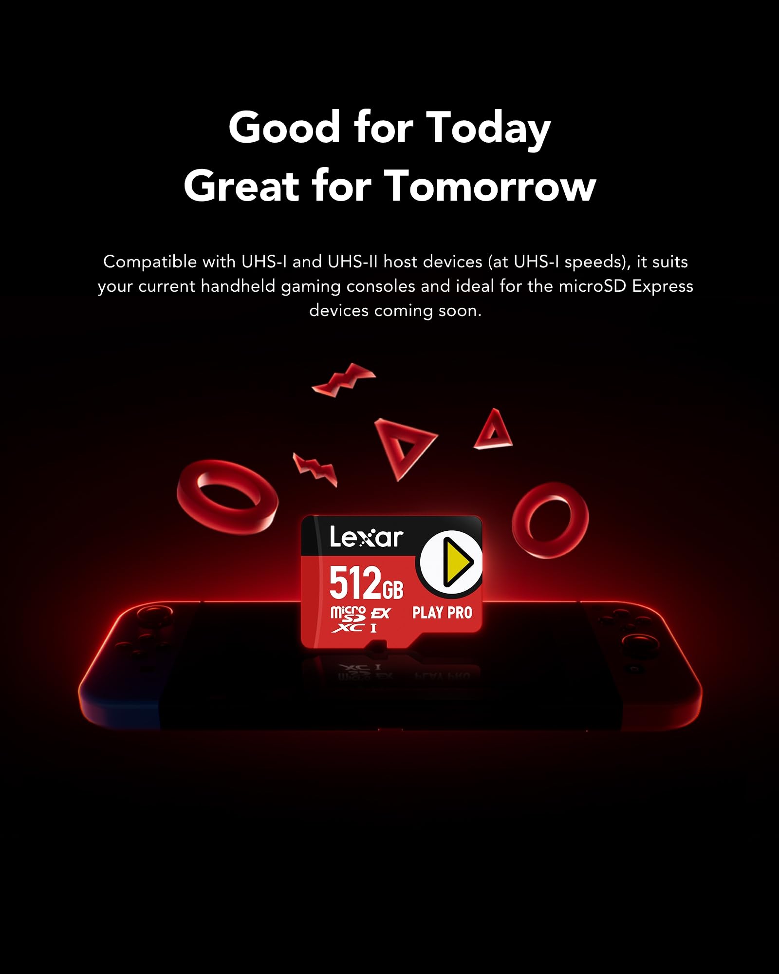 Lexar Play PRO MicroSDXC Express-Karte 512GB, bis zu 900MB/s Lesen, 600MB/s Schreiben, spieloptimiert, A2, 4K, Hochgeschwindigkeits-Speicherkarte für Handheld-Konsolen, Switch, tragbare Gaming-Geräte 7