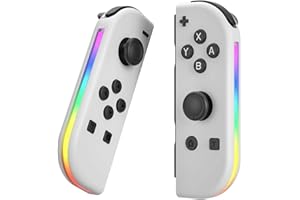 GLOBAL PACKING SOLUTIONS Switch Controller Wireless with Adjustable LED for Switch OLED/Switch/PC, Support/Screenshot/Wake-up/Motion Control/Dual Vibration Color White