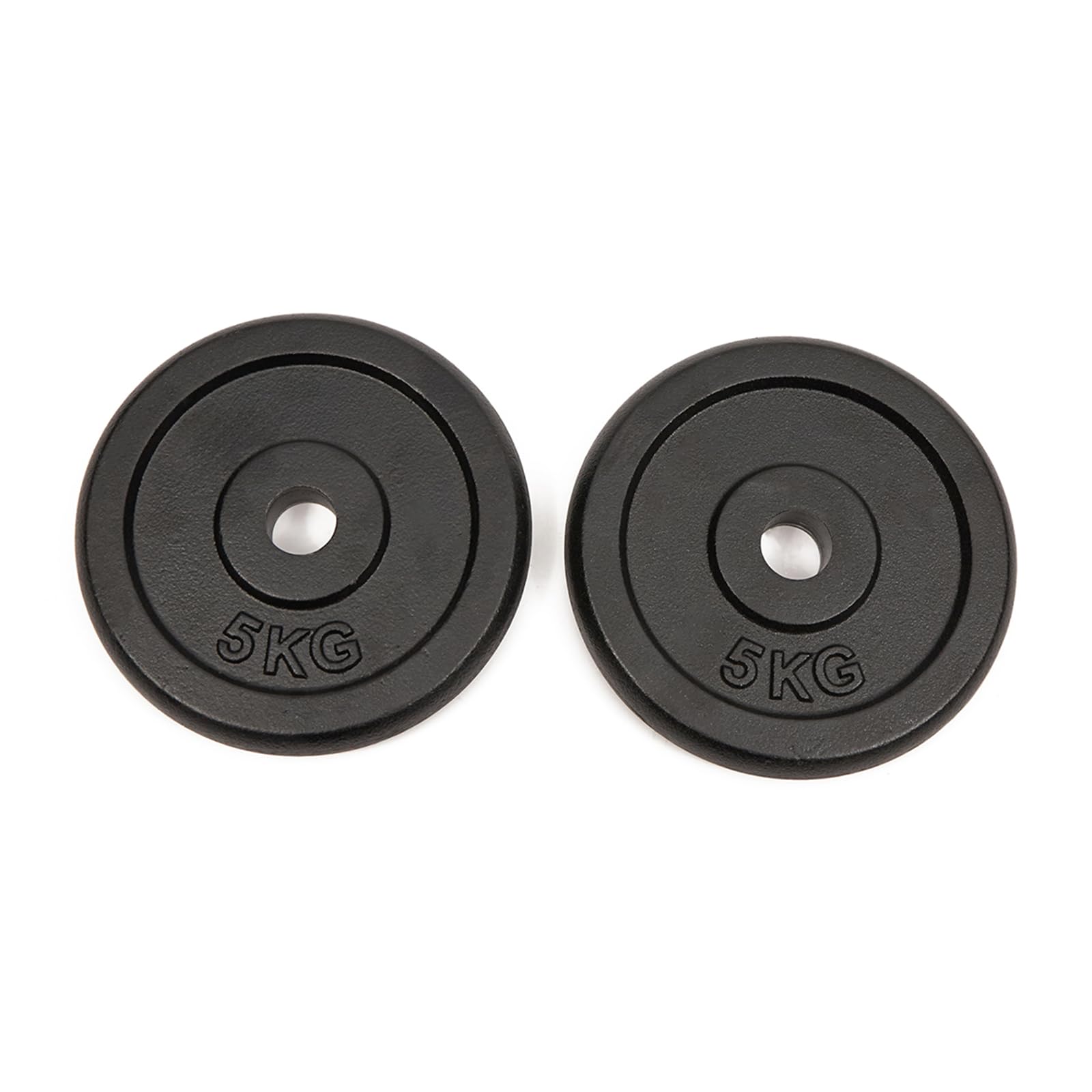 Worqout Hantelscheiben Set Gewichtsscheiben – 2x 5kg gewicht, Ø 30 mm, aus Gusseisen für Krafttraining