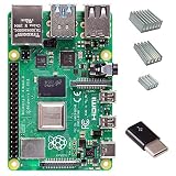 Raspberry Pi 4 with CanaKit Heat Sinks and Micro USB to USB-C Converter (2GB RAM)