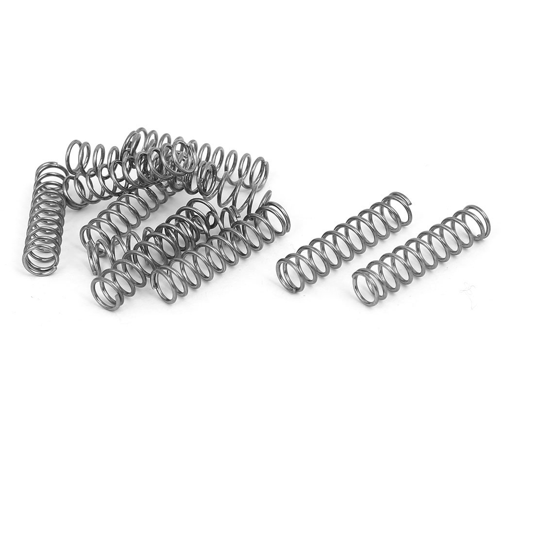 sourcingmap Compression Spring,304 Stainless Steel,6mm OD,0.7mm Wire Size,25mm Free Length,Silver Tone,10Pcs