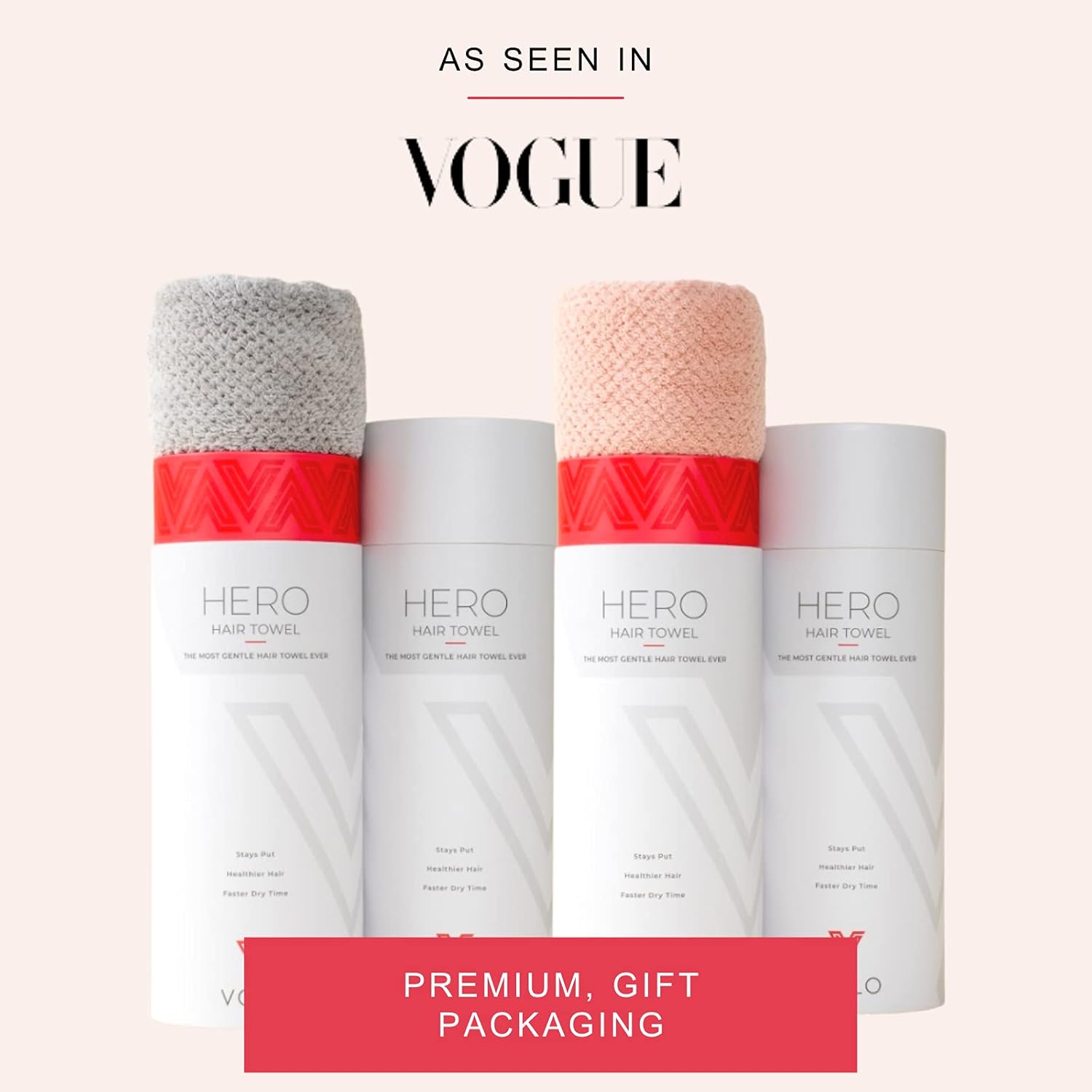 VOLO Hero Microfiber Hair Towel | Super Absorbent, Ultra-Soft, Fast Drying | Reduce Dry Time by 50% | Large, Premium Wrap Towel for All Hair Types | Anti-Frizz, Anti-Breakage, Hands-Free | Luna Gray: Kitchen & Dining