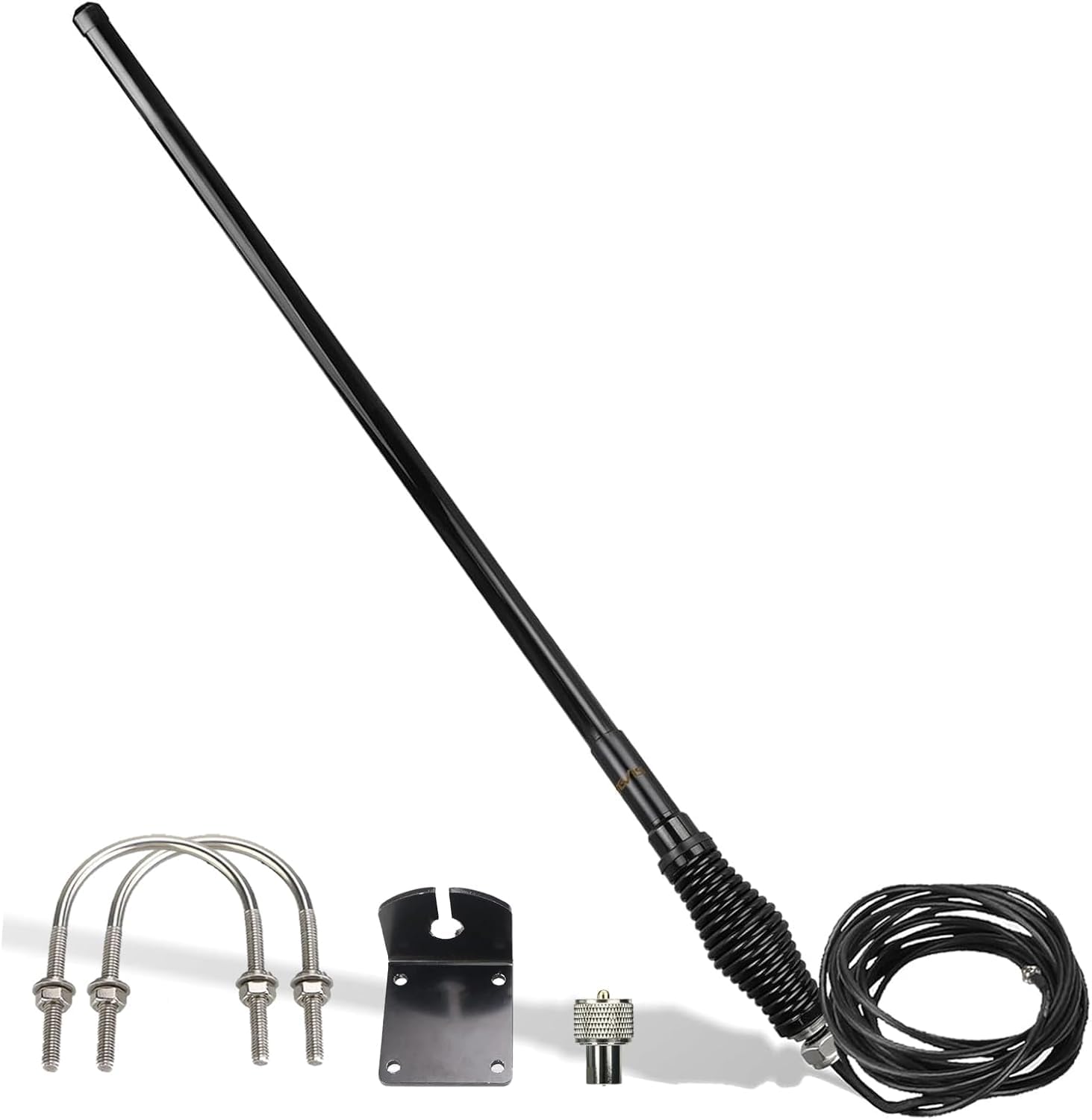 Retevis RT95 Ham Radio Antenna, Dual Band UHF/VHF Fiberglass, 43.3 Inch with Heavy Duty Spring Mount, SL16/PL259 High Gain Antena 2m/70cm for Retevis MA1 RT95 RT98 RT99 RT73 Midland Mobile Transceiver