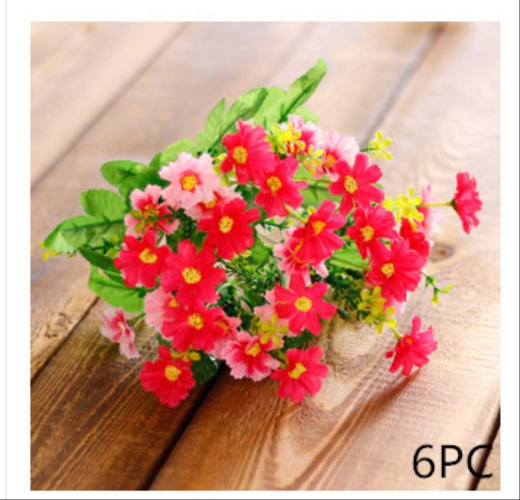 sagrty Artificial Flower Bouquet Red Chrysanthemum Fake Flower Mixed Wall Garden Bride Flower Realistic Family Wedding
