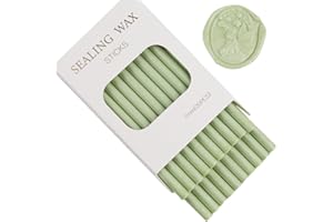 Green Wax Seal Sticks, ONWINPOR 20pcs Glue Gun Wax Sealing Sticks for Wax Seal Stamp, Wedding Invitations, Envelope Letter Sealing (20, Vanilla Green)