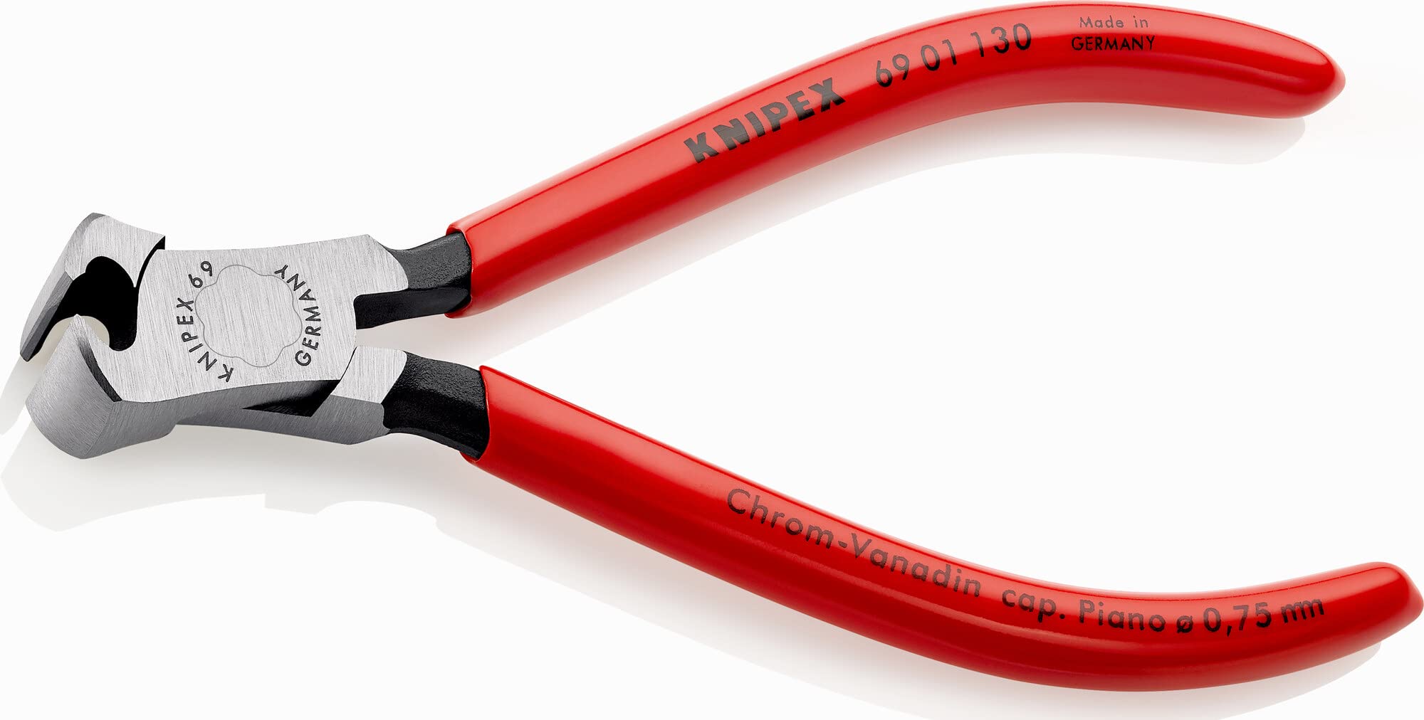 KNIPEX 69 01 130 Mechanics End Cutting Nipper for Mechanics Black atramentized Plastic Coated 130 mm Multicoloured