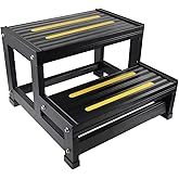 RV 2 Step Aluminum Hot Tub Step Spa Step-Heavy Duty Metal Indoor/Outdoor High Riser Half Step - Non-Slip All Weather Top &amp; Feet Mobility Assistance -Patent Pending