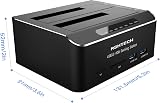 RSHTECH Dual Bay SATA HDD SSD Docking Station USB 3.0 SD Card Clone 16TB view 6