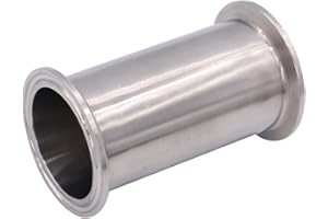 DERNORD Sanitary Spool Tube with Clamp Ends,Stainless Steel 304 Seamless Round Tubing With 2 inch Tri Clamp 64MM Ferrule Flange (Tube Length: 4 Inch / 102MM)