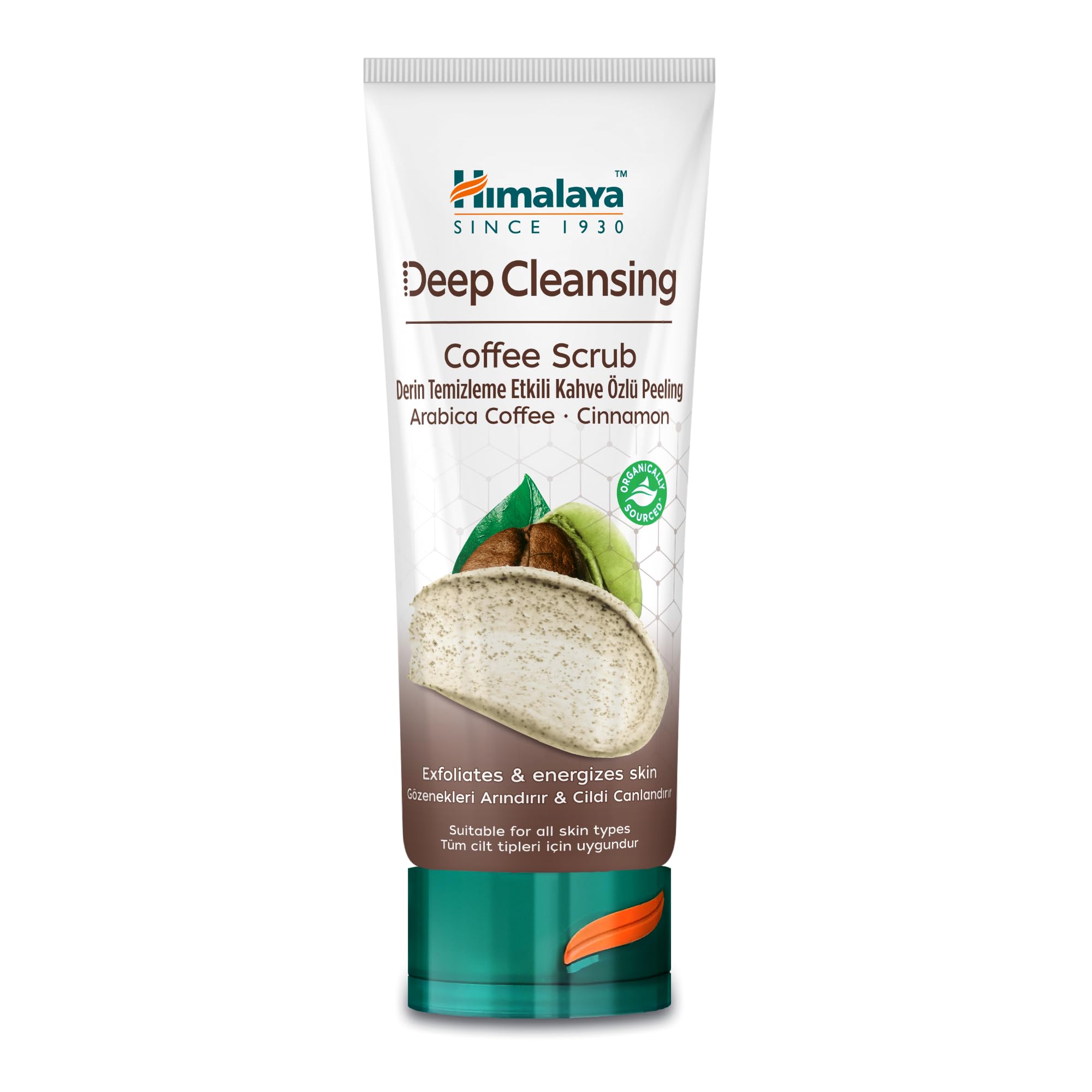Himalaya Deep Cleansing Coffee Face Scrub with Coffee and Cinnamon for Gently Exfoliated and Purified Skin with Radiant, Oil-Free Glow, 75ml