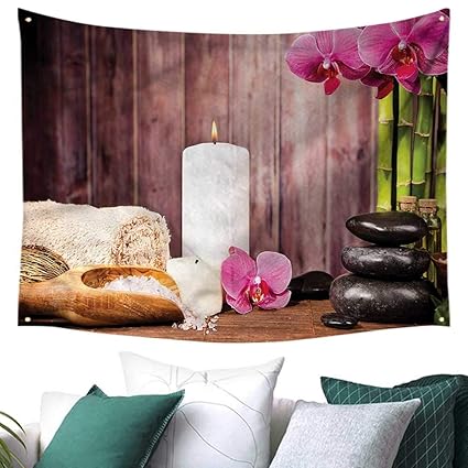 Amazon Com Spa Beach Throw Blanket Plants Wooden Wall Sea
