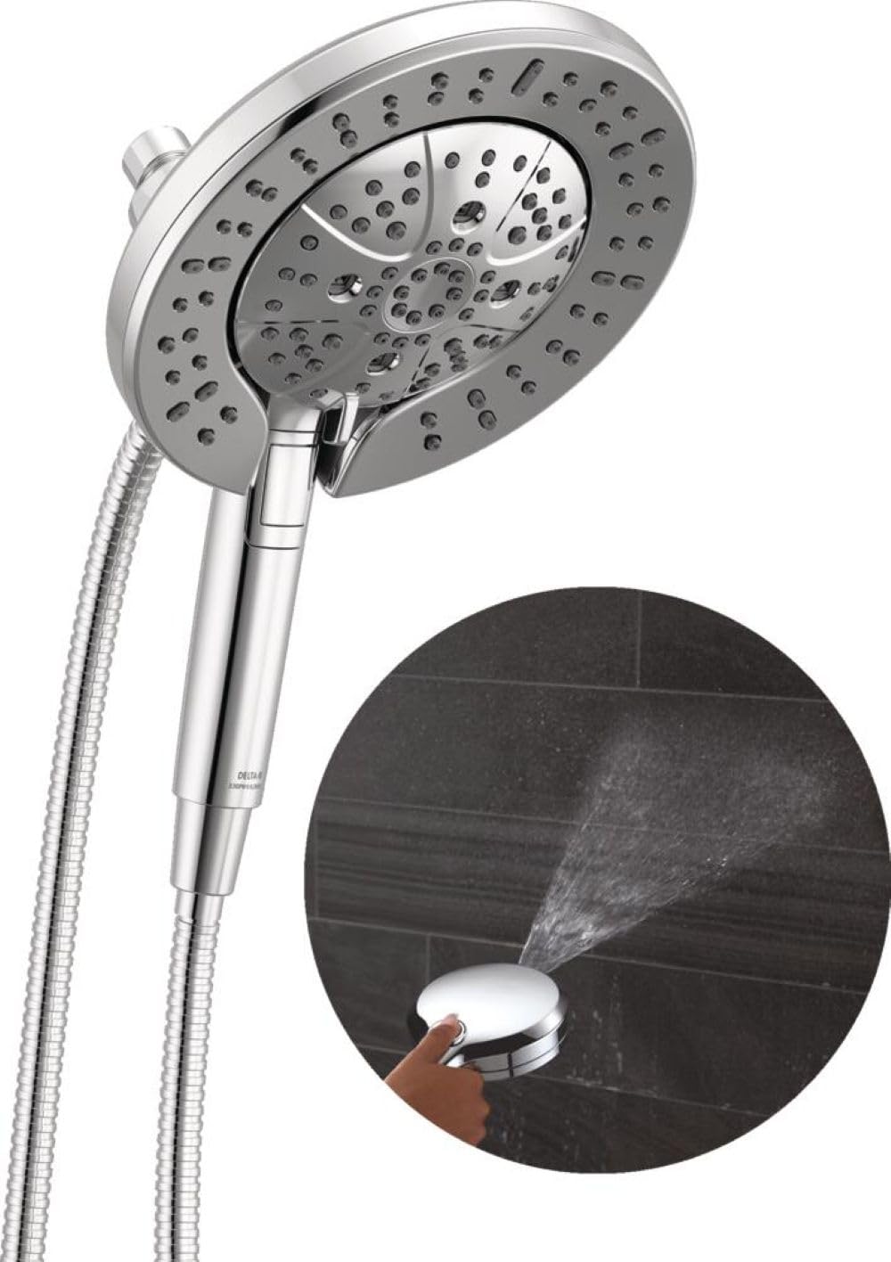 Photo 1 of Delta Faucet 7-Setting In2ition 2-in-1 Dual Shower Head with ProClean Spray, Hose, 2.5 GPM