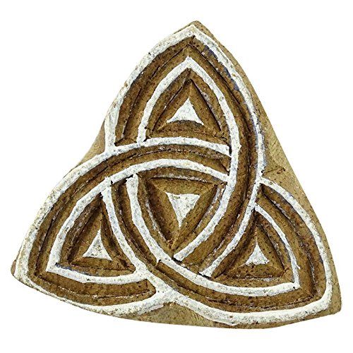 Celtic Triangle Indian Wood Block Art Handcarved Textile Stamp Block