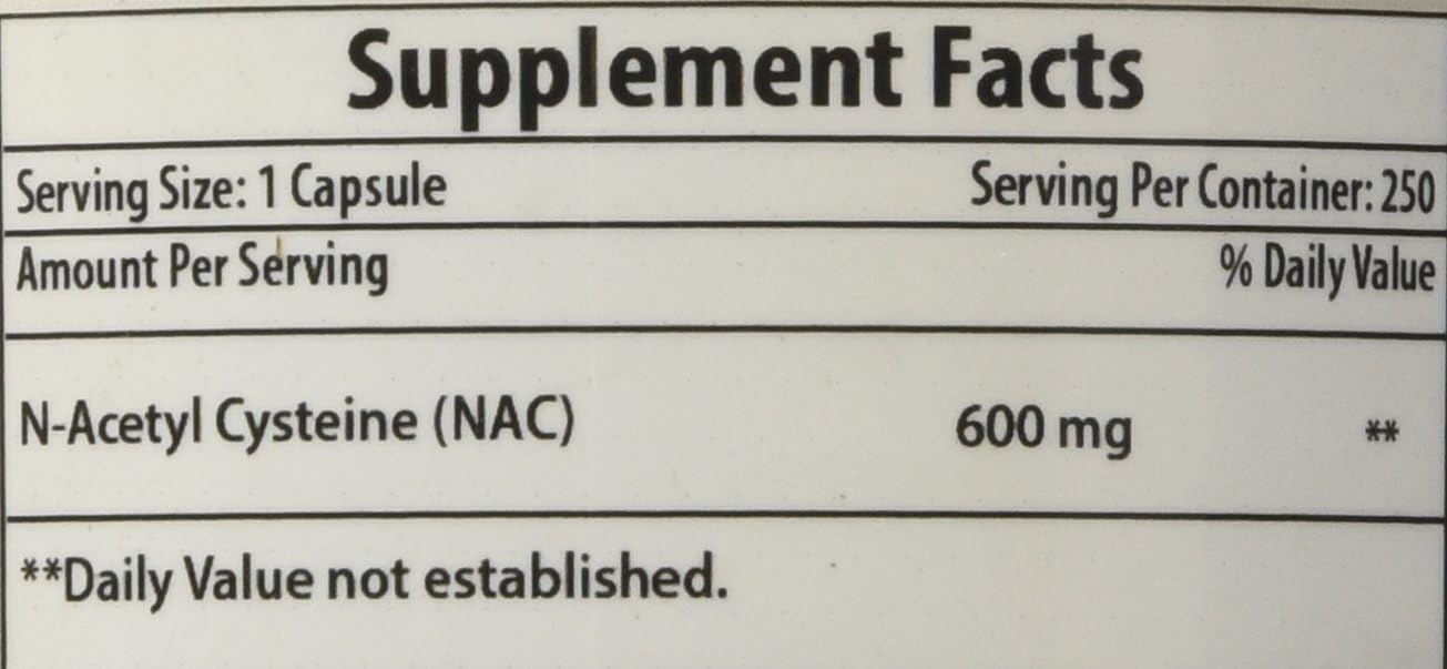 Best Naturals NAC N-Acetyl-Cysteine 600 mg 250 Capsules: Health & Personal Care