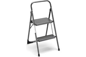 Step Ladder ASPERLAD Folding 2 Step Stool Adult with Wide & Anti-Slip Pedals Ergonomic Portable Step Stools for Household, Kitchen, Office 330LBS…