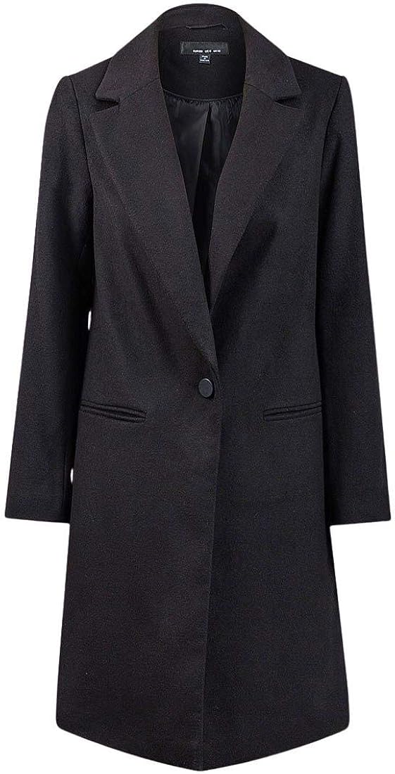 ex Miss Selfridge Womens Black Winter Coat Crombie Single Breasted City
