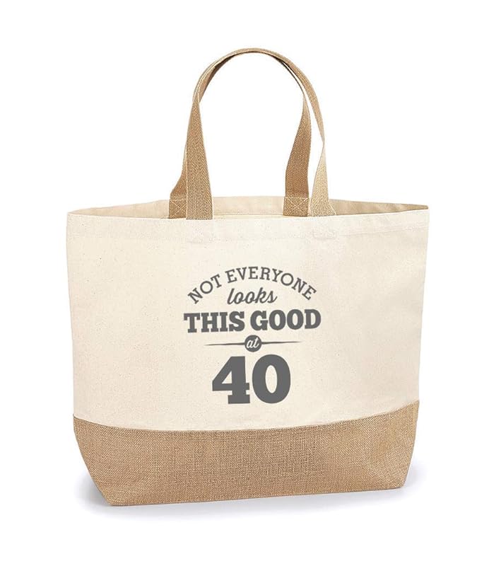 40th Birthday Gift Bag Funny Keepsake for Women Novelty Shopping Tote