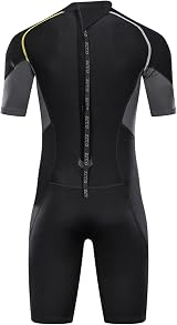 ZCCO Men’s Wetsuit 3MM Back Zip Shorty Neo Spandex Neoprene Spearfishing view 5