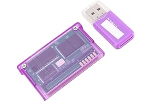 PUSOKEI Flash Card for GBA with Mini SD Slot, Game Cartridge with USB 2.0 Reader, Real Time Save Function & Cheat Codes, Plug
