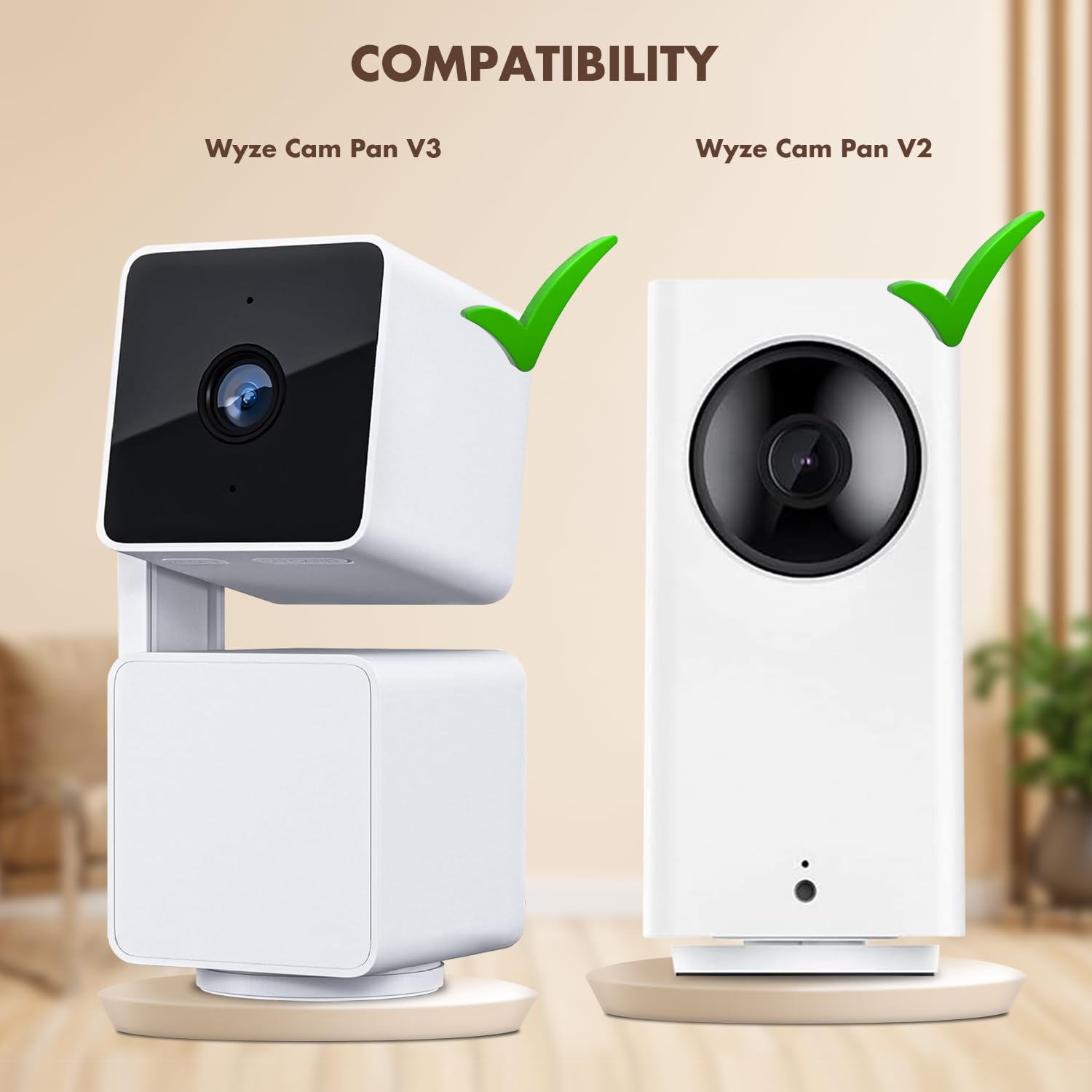 2Pack Acrylic Wall Mount Bracket (Upgrade Version) for Wyze Cam Pan V3, Wyze Cam Pan V2, Adhesive Small Wall Shelf for Security Cameras, Speakers, Baby Monitors with Universal 1/4 Threaded Hole