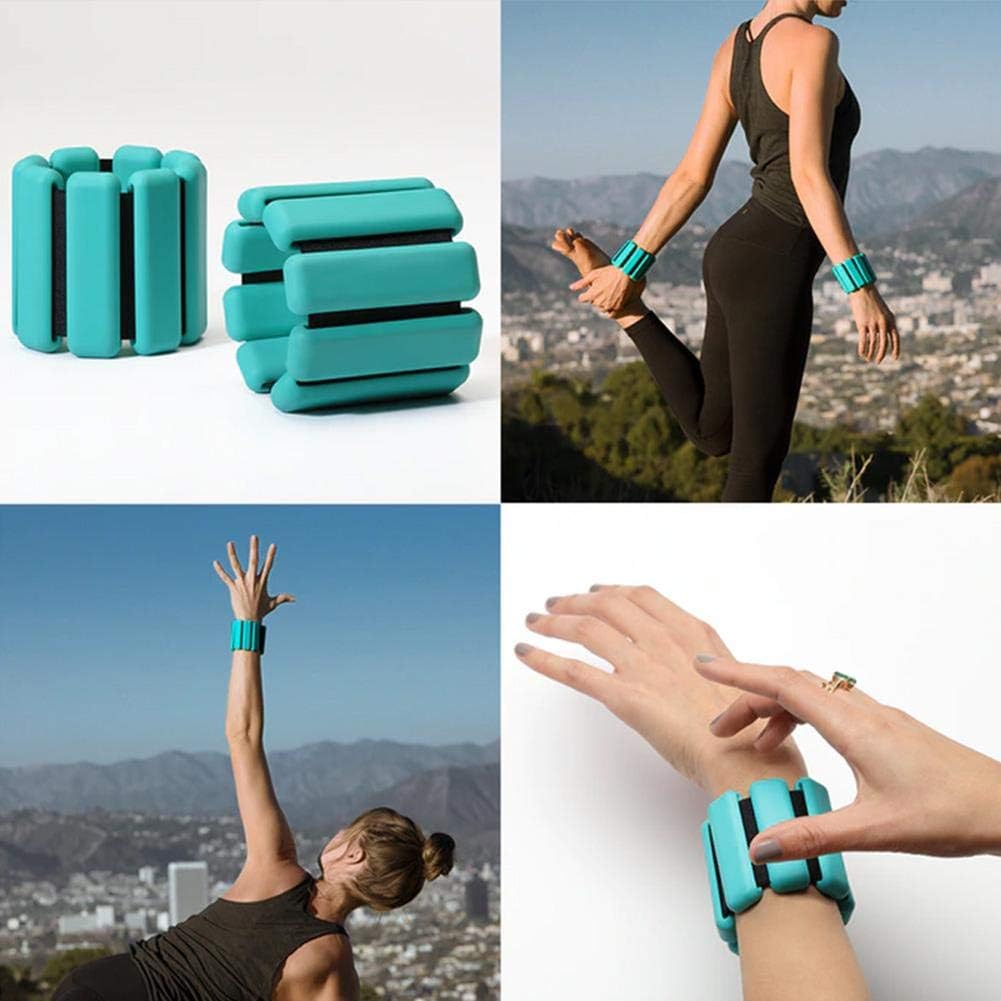 Wrist Weights for Women 2pcs Adjustable Wearable Weighted Bracelet Wrist Ankle Weights for Yoga Barre Pilates Bodybuilding Strengthening Fitness Exercise Gym Walking Jogging Gymnastics