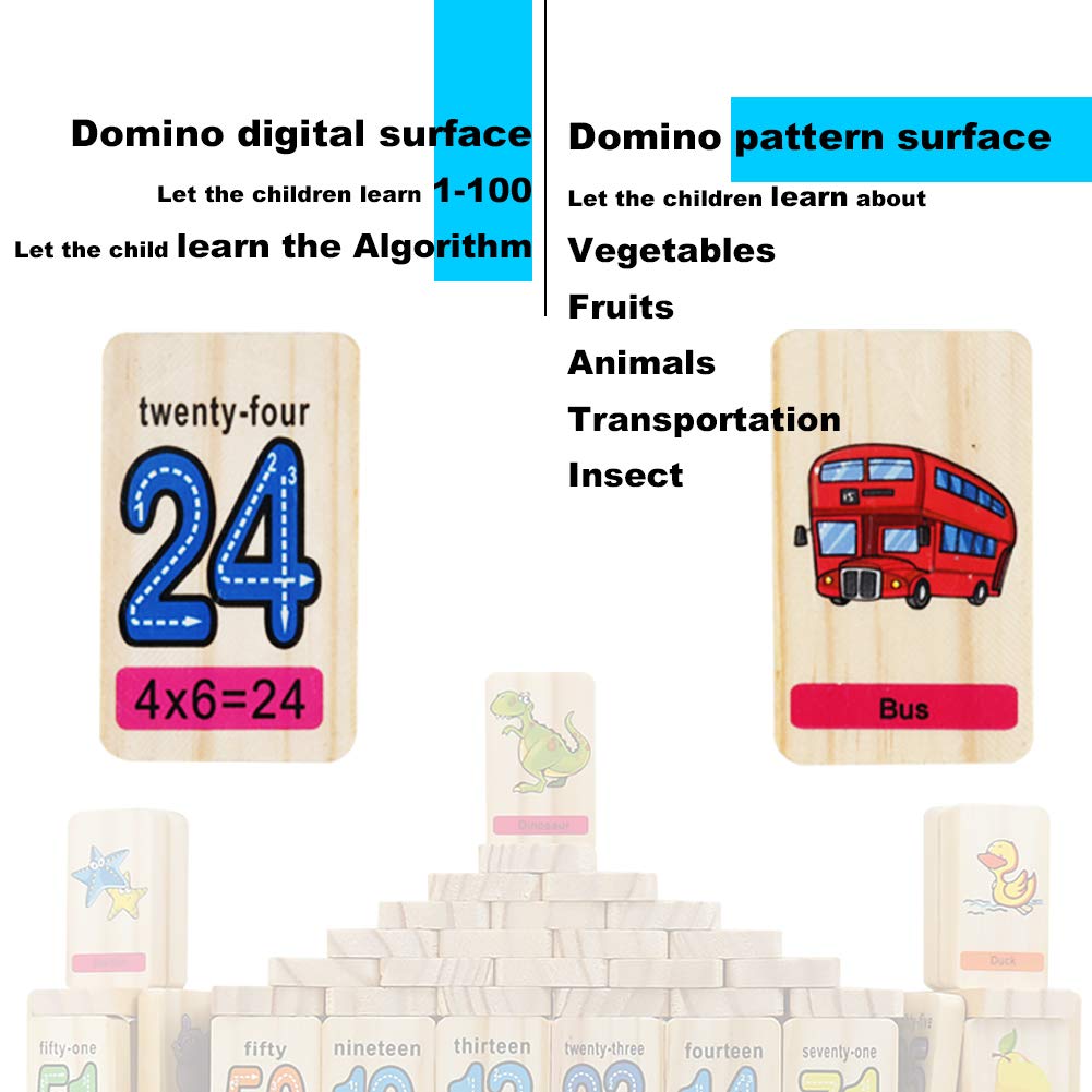 Holz Memory Domino Wild Animals Thema mit Aufbewahrungsbox Passende Play Puzzle Spiel für Kid 3 4 5 Jahren (32 Stück)