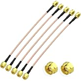 Superbat SMA Coax Cable - SMA Male to SMA Male Connector - 6 Inch RG316 Coaxial Cable Jumper for 3G 4G LTE WiFi Antenna Router RTL SDR Dongle Analyzer - 5-Pack