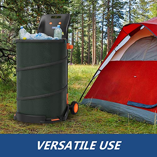 OAKLAR 42 Gallon Collapsible Trash Can, Yard Waste Container & Leaf Bag