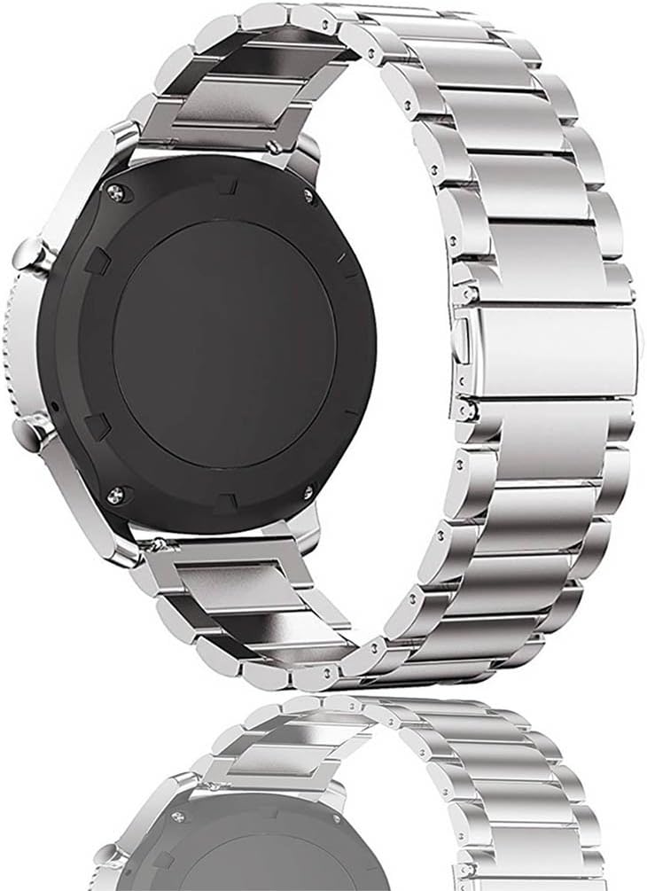 OTOPO Compatible Galaxy Watch 46mm & 45mm Strap - Stainless Steel Metal Replacement Band for Samsung Galaxy Watch 3 - Metal Silver - Image 4