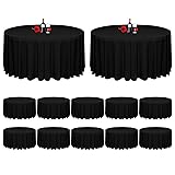 MTREO 12Pcs Black Round Tablecloths 120inch