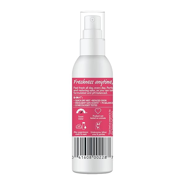 SUMMER’S EVE REFRESHER MIST, FEMININE SPRAY REDUCES ODOR, BLISSFUL ESCAPE, BODY SPRAY FOR WOMEN, 1.89 OZ BOTTLE