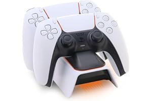OLYGIVE PS5 Controller Accessories, Fast Charging PlayStation 5 Controller Charger Built-in LED Light, PS5 Controller Charger Station with 5V 3A Power Adapter