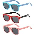 FANNYGO 3 Pack kids sunglasses for Boys Girls Kids Polarized Sunglasses