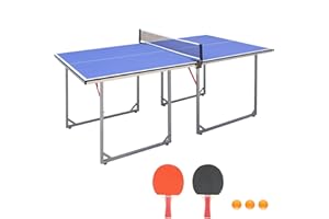 Athfiner Portable Ping Pong Table 4.5FT/6FT/9FT Foldable Compact Space-Saving Design, Multi-Use Table Tennis Table for Kids Teens Adults, Free Standing Indoor/Outdoor Game
