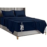 Utopia Bedding King Size Deep Pocket Sheet Set – Fits Mattresses Up to 21 inches – Cooling, Soft & Breathable – Oeko-TEX 4 Piece Bed Sheets (Navy)