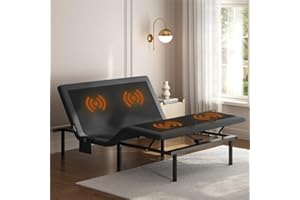 Yaheetech Queen Adjustable Bed Frame,w/Wireless Remote,Massage Function,Nightlight,4 Height-Adjustable Legs,Head & Foot Incline,USB Ports,Easy Assembly(3-Step)